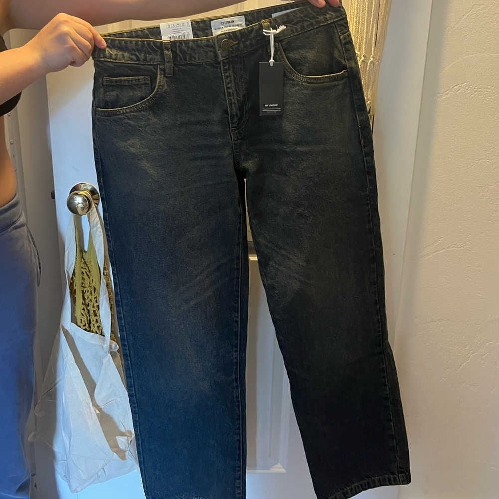 Dark wash baggy jeans